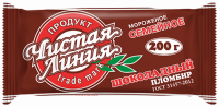 Мороженое ЧИСТАЯ ЛИНИЯ Семейное пломбир шоколадный 12%, без змж, брикет, 200г