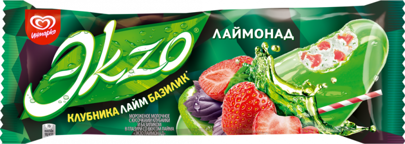 Мороженое ЭKZO Лаймонад молочное без змж, эскимо, 70г