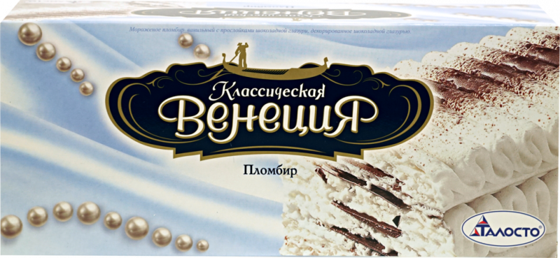 Мороженое ТАЛОСТО Классическая Венеция с прослойками шоколадной глазури 12%, без змж, 450г Мороженое ТАЛОСТО Классическая Венеция с прослойками шоколадной глазури 12%, без змж, 450г