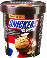Мороженое SNICKERS Ice Cream, сливочное с пастой из арахиса и карамелью 8,5%, без змж, ведро, 340г