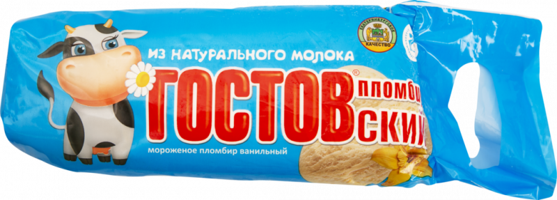 Мороженое ГОСТОВСКИЙ Пломбир ванильный, без змж, пакет, 1000г Мороженое ГОСТОВСКИЙ Пломбир ванильный, без змж, пакет, 1000г