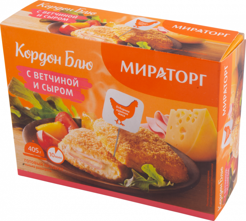Кордон Блю МИРАТОРГ с ветчиной и сыром, 405г