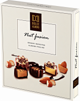 Набор конфет DOLCE ALBERO из темного шоколада со вкусом марципана, бренди, ореховой нуги, с цельным миндалем, 160г