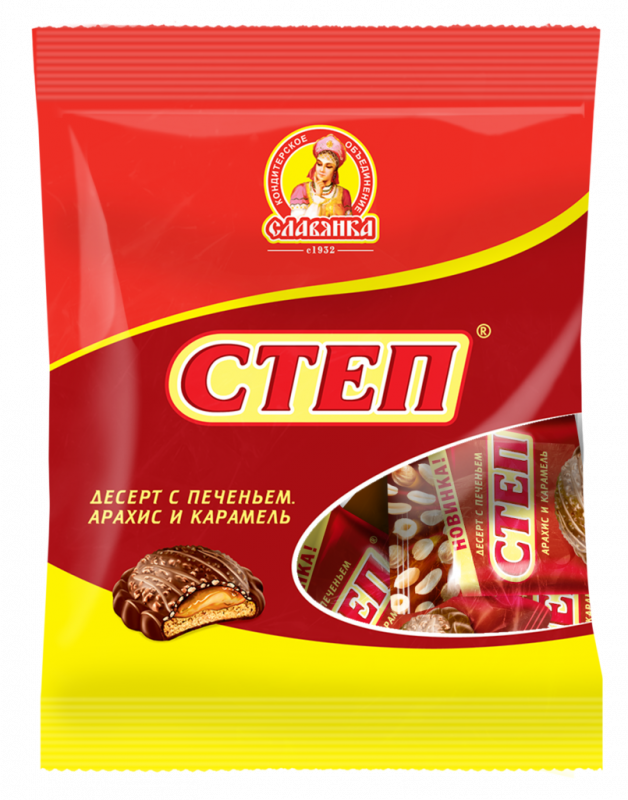 Конфеты СЛАВЯНКА Степ десерт с печеньем, 190г Конфеты СЛАВЯНКА Степ десерт с печеньем, 190г