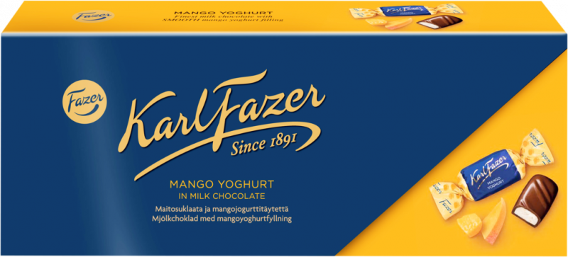 Конфеты шоколадные FAZER Karl Fazer с йогуртовой начинкой и манго, 270г