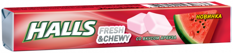 Конфеты жевательные HALLS Fresh&Chewy со вкусом арбуза, 47г Конфеты жевательные HALLS Fresh&Chewy со вкусом арбуза, 47г