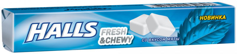 Конфеты жевательные HALLS Fresh&Chewy со вкусом мяты, 47г Конфеты жевательные HALLS Fresh&Chewy со вкусом мяты, 47г