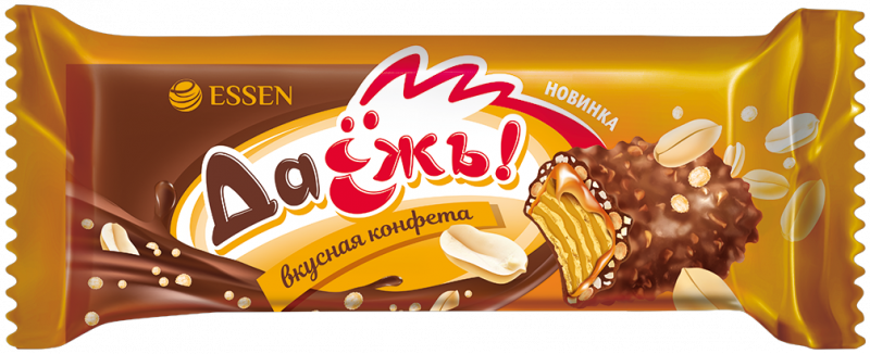 Конфеты ESSEN ДаЕжъ с карамелью, арахисом и криспи, весовые