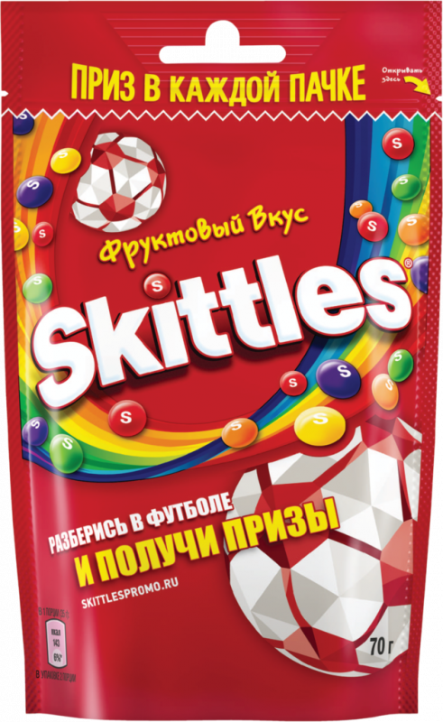 Драже SKITTLES Фрукты, 70г