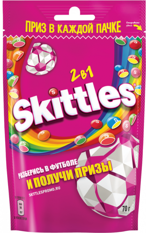 Драже SKITTLES 2 в 1, 70г Драже SKITTLES 2 в 1, 70г