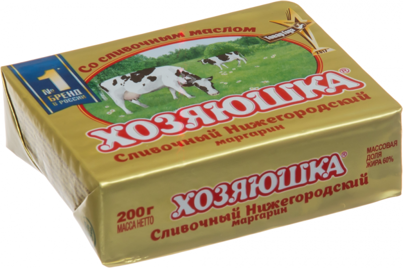Маргарин ХОЗЯЮШКА Нижегородский Сливочный 60%, 200г Маргарин ХОЗЯЮШКА Нижегородский Сливочный 60%, 200г