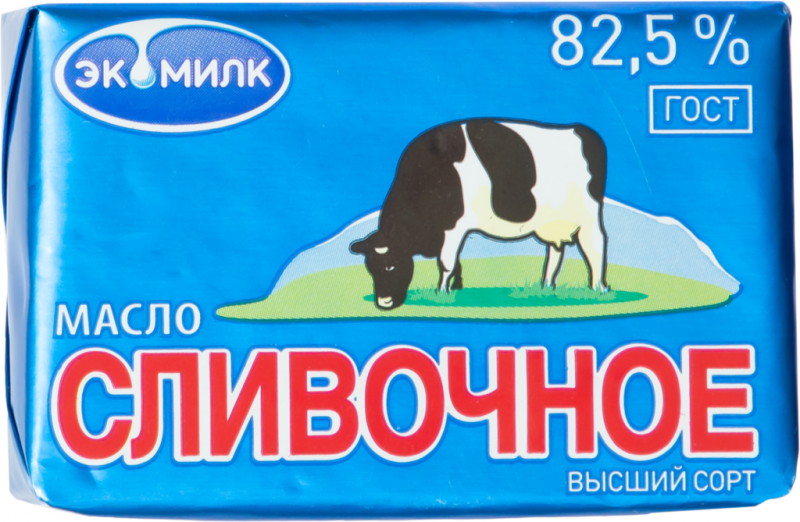 Масло сливочное ЭКОМИЛК несоленое 82,5%, без змж, 100г Масло сливочное ЭКОМИЛК несоленое 82,5%, без змж, 100г