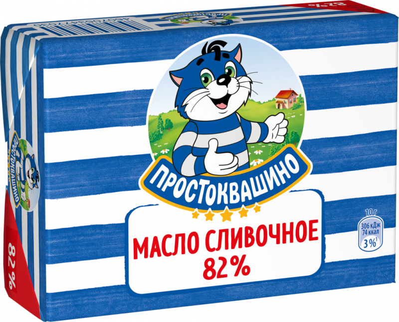 Масло сливочное ПРОСТОКВАШИНО 82% высший сорт, без змж, 180г Масло сливочное ПРОСТОКВАШИНО 82% высший сорт, без змж, 180г