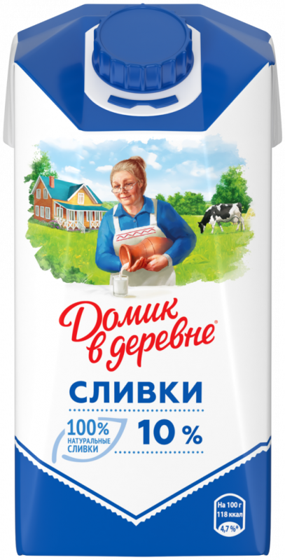 Сливки стерилизованные ДОМИК В ДЕРЕВНЕ 10%, без змж, 480г Сливки стерилизованные ДОМИК В ДЕРЕВНЕ 10%, без змж, 480г
