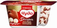 Йогурт ЧУДО Десерт с печеньем какао и драже рисовые шарики в белой шоколадной глазури и кокосовой стружке 3%, без змж, 105г