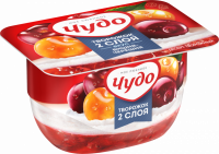 Десерт творожный ЧУДО двухслойный взбитый вишня, черешня 4%, без змж, 100г
