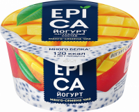 Йогурт EPICA с манго и семенами чиа 5%, без змж, 130г
