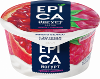 Йогурт EPICA с гранатом и малиной 4,8%, без змж, 130г