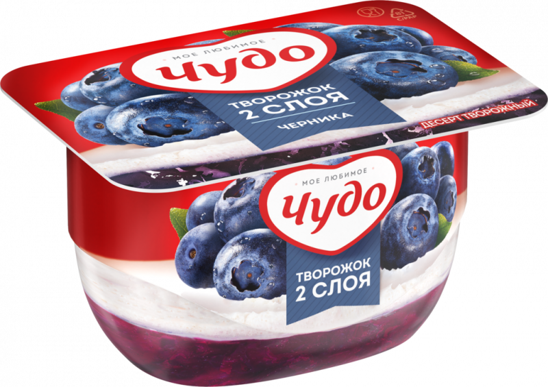 Десерт творожный ЧУДО двухслойный взбитый Черника 4,2%, без змж, 100г Десерт творожный ЧУДО двухслойный взбитый Черника 4,2%, без змж, 100г