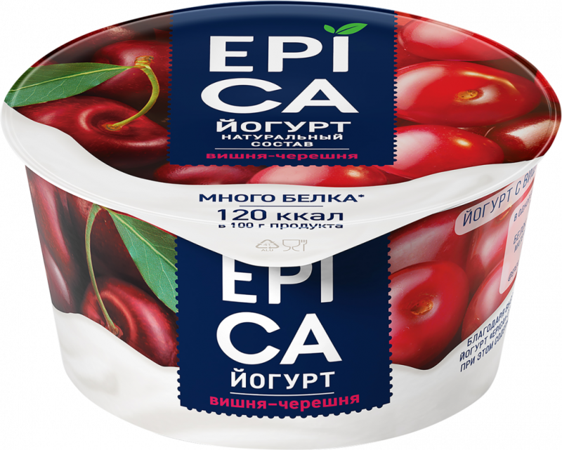 Йогурт EPICA с вишней и черешней 4,8%, без змж, 130г
