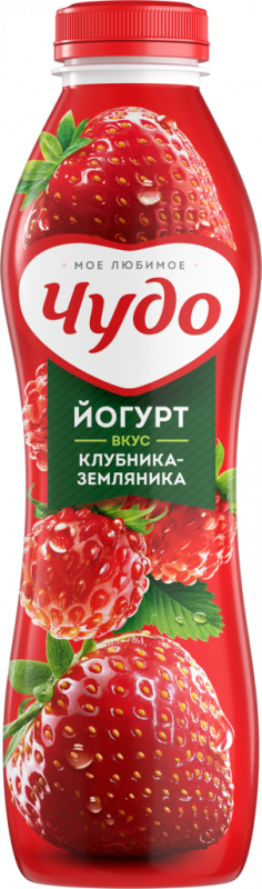 Йогурт питьевой ЧУДО Клубника, земляника 2,4%, без змж, 690г Йогурт питьевой ЧУДО Клубника, земляника 2,4%, без змж, 690г