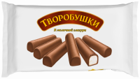Сырок творожный глазированный ТВОРОБУШКИ с ванилью в молочной глазури 21%, без змж, 180г