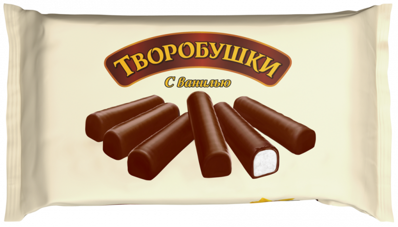 Сырок творожный глазированный ТВОРОБУШКИ с ванилью 21%, без змж, 180г Сырок творожный глазированный ТВОРОБУШКИ с ванилью 21%, без змж, 180г
