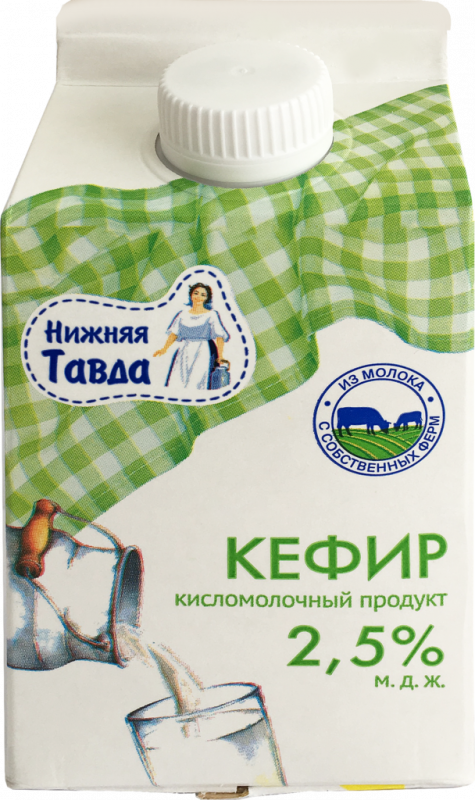 Кефир НИЖНЯЯ ТАВДА 2,5%, без змж, 450г Кефир НИЖНЯЯ ТАВДА 2,5%, без змж, 450г