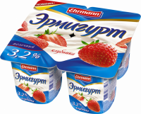 Продукт йогуртный EHRMANN Эрмигурт с клубникой 3,2%, без змж, 100г