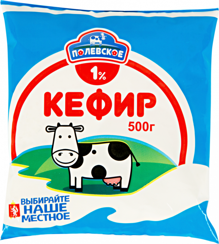 Кефир ПОЛЕВСКОЕ 1%, без змж, 500г Кефир ПОЛЕВСКОЕ 1%, без змж, 500г