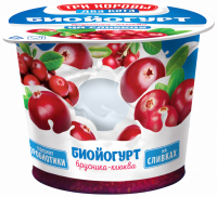 Биойогурт ТРИ КОРОВЫ ДВА КОТА Брусника, клюква 6%, без змж, 125г