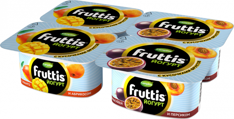 Йогурт FRUTTIS Абрикос, манго/Персик, маракуйя 3%, без змж, 110г Йогурт FRUTTIS Абрикос, манго/Персик, маракуйя 3%, без змж, 110г