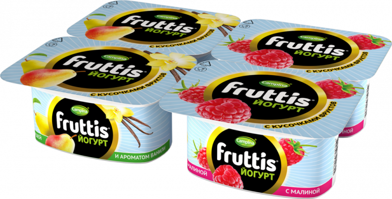 Йогурт FRUTTIS Малина/Груша и ваниль 3%, без змж, 110г Йогурт FRUTTIS Малина/Груша и ваниль 3%, без змж, 110г