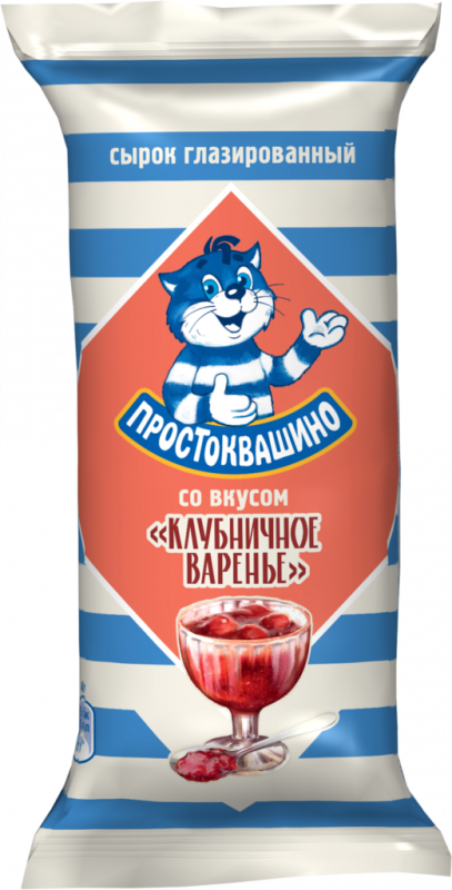 Сырок глазированный ПРОСТОКВАШИНО со вкусом клубничного варенья 23%, без змж, 40г Сырок глазированный ПРОСТОКВАШИНО со вкусом клубничного варенья 23%, без змж, 40г