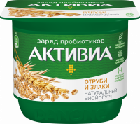 Биойогурт АКТИВИА Отруби и злаки 2,9%, без змж, 150г