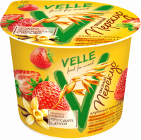 Продукт овсяный ферментированный VELLE Клубника, ваниль, 140г