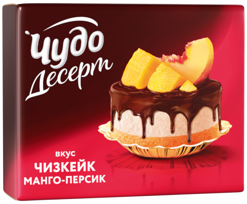 Сырок глазированный ЧУДО Чизкейк Манго и персик 23,4%, без змж, 40г