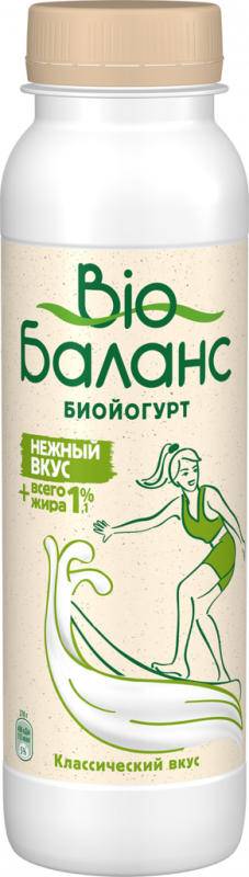 Биойогурт питьевой BIOБАЛАНС Классический 1,1%, без змж, 270г