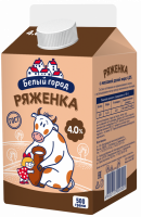 Ряженка БЕЛЫЙ ГОРОД 4%, без змж, 500г