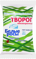 Творог БЕЛЫЕ РОСЫ обезжиренный, без змж, 200г