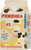 Ряженка ПОЛЕВСКОЕ 4%, без змж, 500г