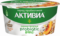 Биопродукт кисломолочный творожный АКТИВИА Probiotic Boul Персик, гранола, кокос 3,5%, без змж, 135г