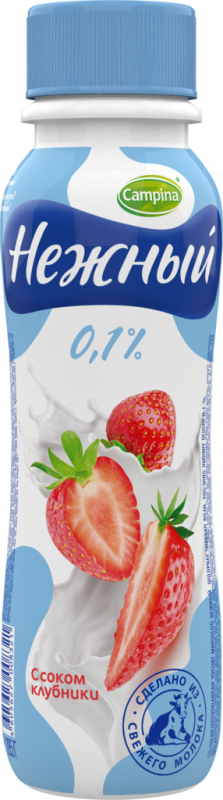 Напиток йогуртный стерилизованный CAMPINA Нежный с соком клубники 0,1%, без змж, 285г Напиток йогуртный стерилизованный CAMPINA Нежный с соком клубники 0,1%, без змж, 285г