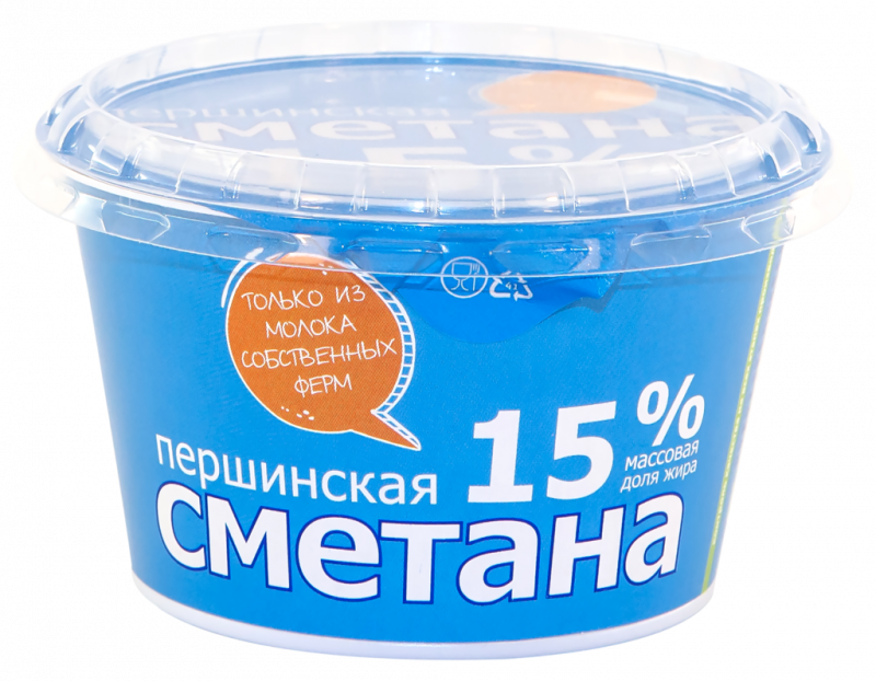Сметана ПЕРШИНСКАЯ 15%, без змж, 180г Сметана ПЕРШИНСКАЯ 15%, без змж, 180г