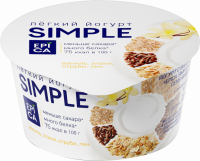 Йогурт EPICA Simple Ваниль, злаки, лен, отруби 1,7%, без змж, 130г