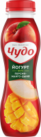 Йогурт питьевой ЧУДО Персик, дыня, манго 2,4%, без змж, 270г