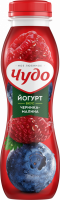 Йогурт питьевой ЧУДО Черника, малина 2,4%, без змж, 270г