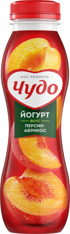 Йогурт питьевой ЧУДО Персик, абрикос 2,4%, без змж, 270г Йогурт питьевой ЧУДО Персик, абрикос 2,4%, без змж, 270г
