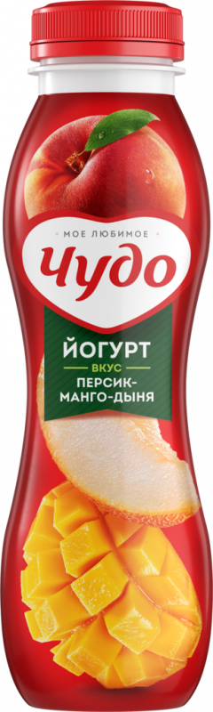 Йогурт питьевой ЧУДО Персик, дыня, манго 2,4%, без змж, 270г Йогурт питьевой ЧУДО Персик, дыня, манго 2,4%, без змж, 270г