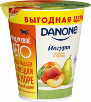 Йогурт DANONE Персик, груша 2,8%, без змж, 260г